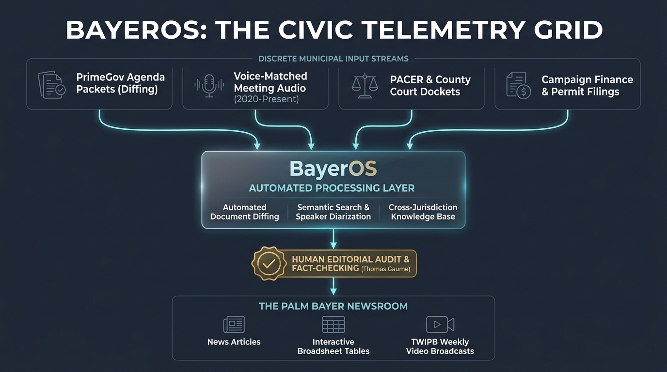 BayerOS: The Civic Telemetry Grid Architecture Diagram
