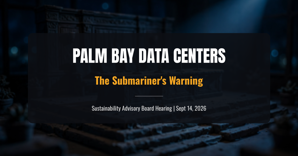 Submarine Acoustic Vet, HVAC Expert Sound Alarm as Palm Bay Sustainability Board Debates AI Data Center Restrictions