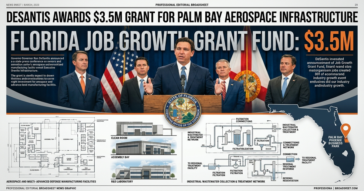 DeSantis Awards $3.5 Million Job Growth Grant for Palm Bay Phoenix Business Park Infrastructure