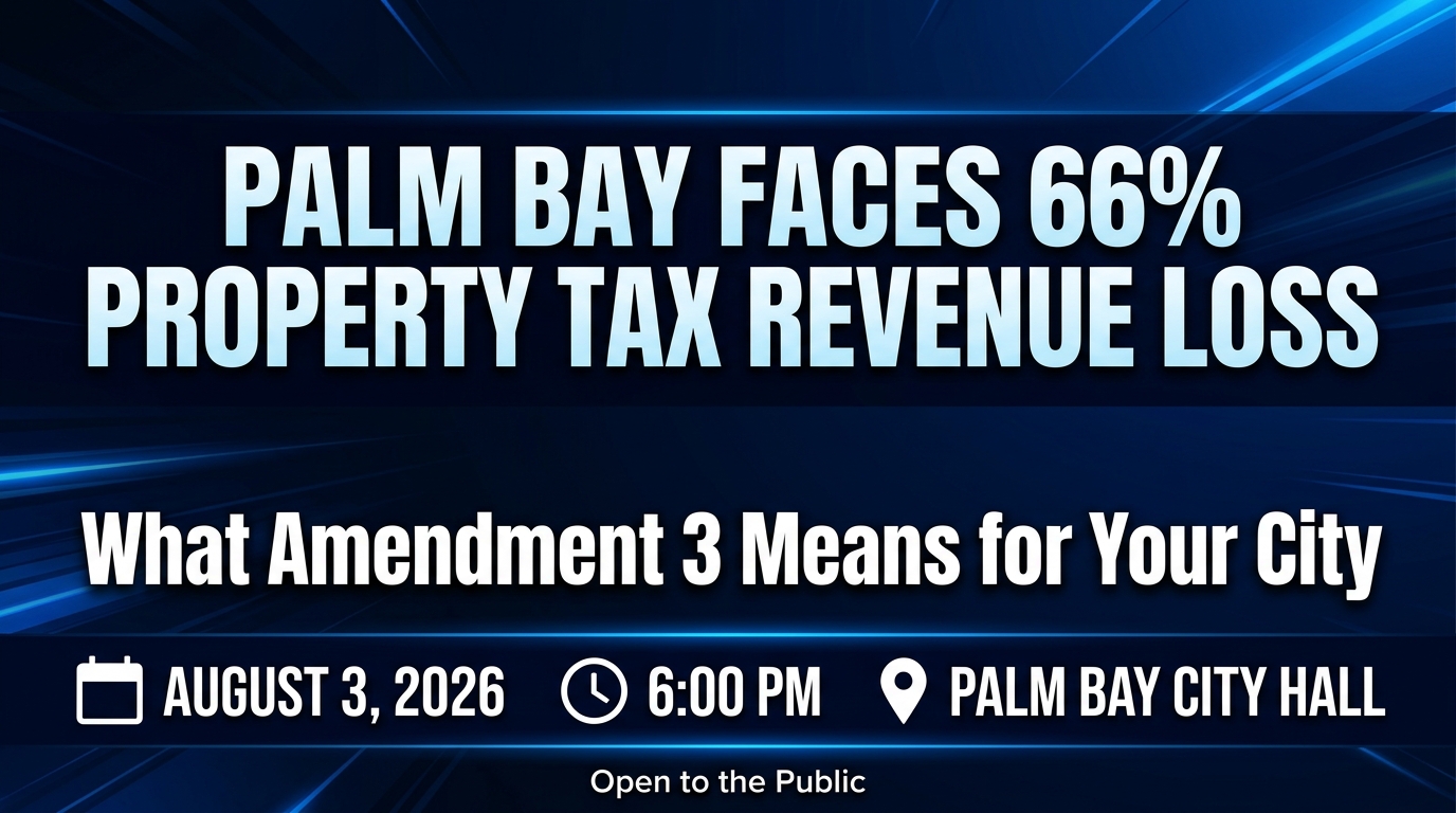 Palm Bay Faces 66% Property Tax Revenue Loss Under Proposed Amendment 3