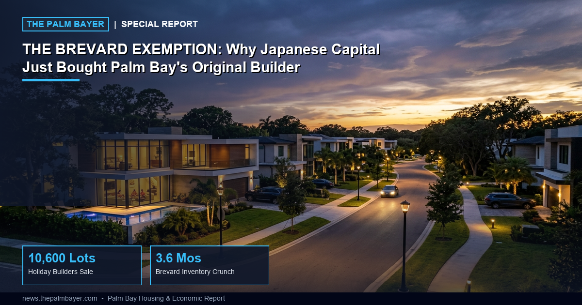 The Brevard Exemption: Why Japanese Capital Just Bought Palm Bay's Original Homebuilder