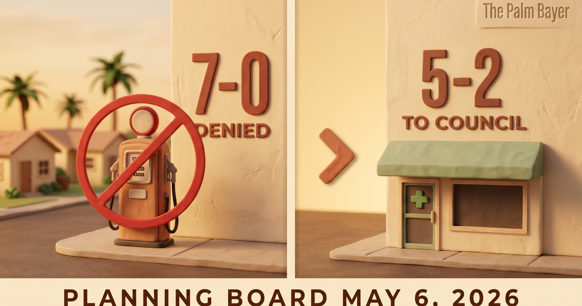 Palm Bay Planning and Zoning Board May 6 2026 Recap - Gas station denied 7-0, cannabis ban advances 5-2