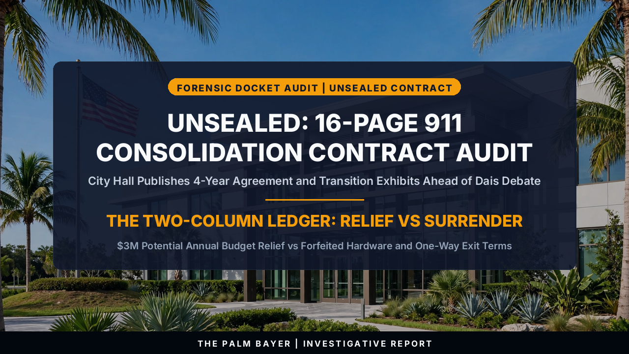 The 911 Consolidation Ledger: Auditing What Palm Bay Buys and What It Surrenders