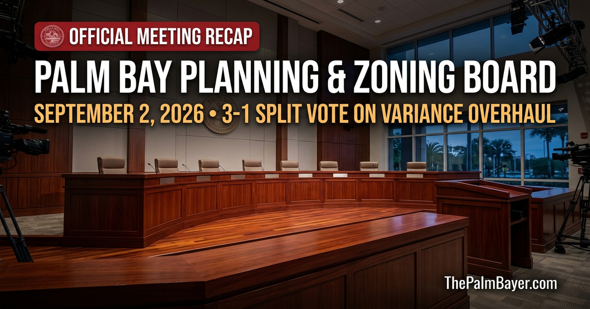 Palm Bay P&Z Board Approves Historic Variance Power Shift in Split Vote, Backs Third Gas Station at Emerson Intersection