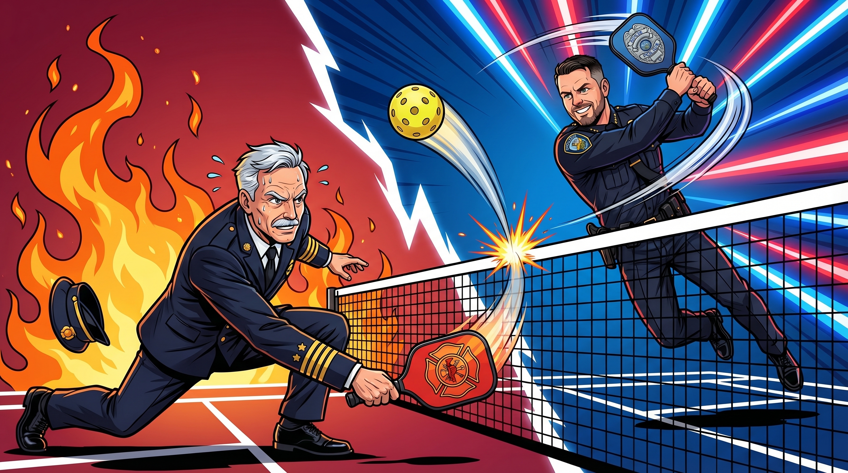 Palm Bay Fire vs Police Pickleball Tournament at Ted Whitlock Community Center, Friday April 17