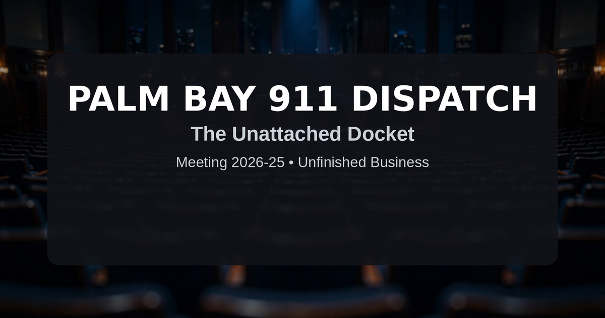 Palm Bay 911 Dispatch Consolidation: The Forensic Claims Audit