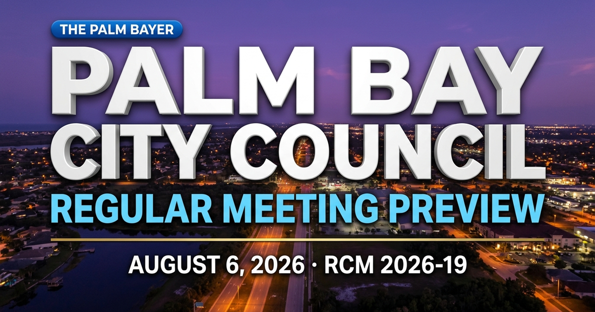 Palm Bay Council Preview: Charter Vacancy Referendum, Parkway Design Contract, and Floodplain Update on August 6