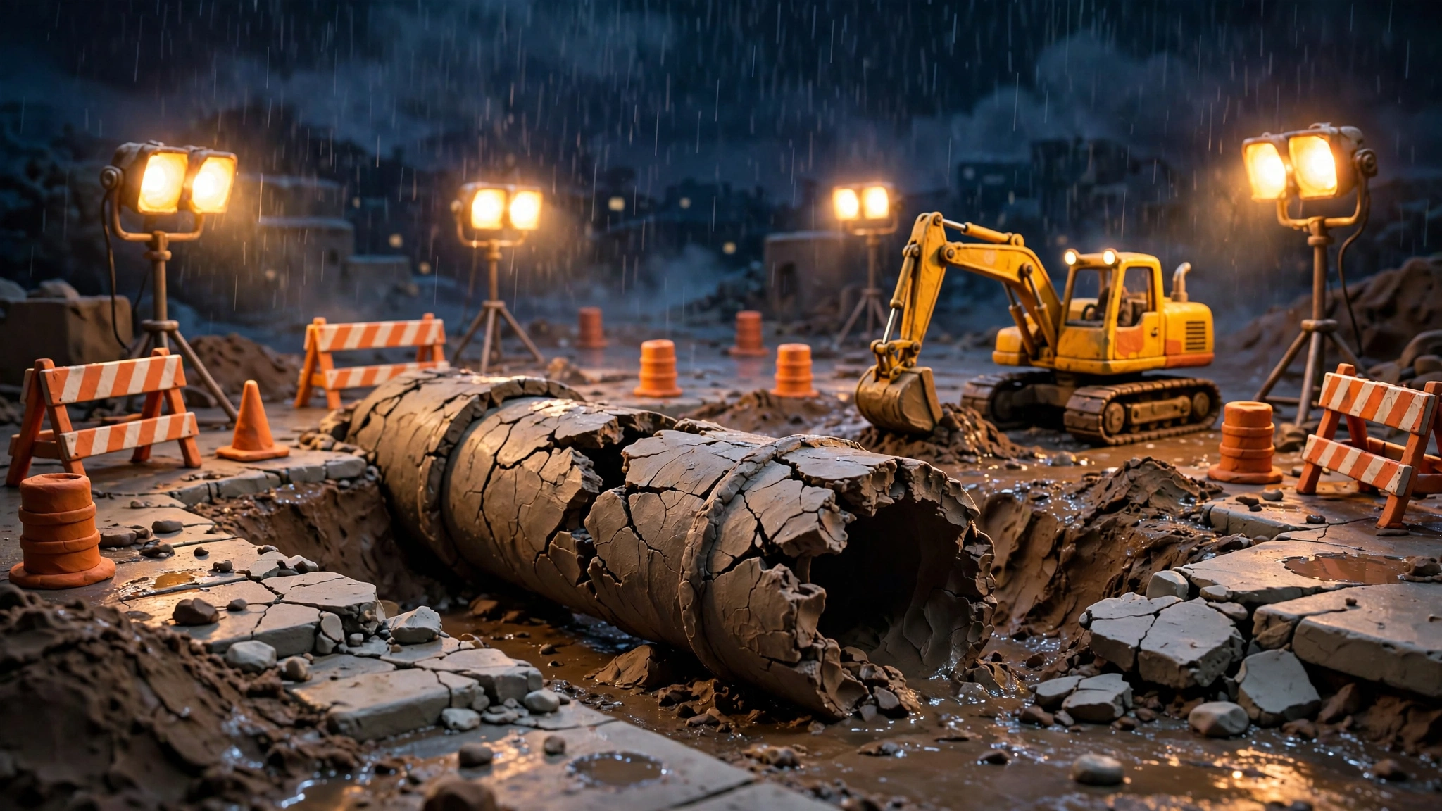 Fred Lee Park 72-Inch Stormwater Pipe Emergency Excavation Scene