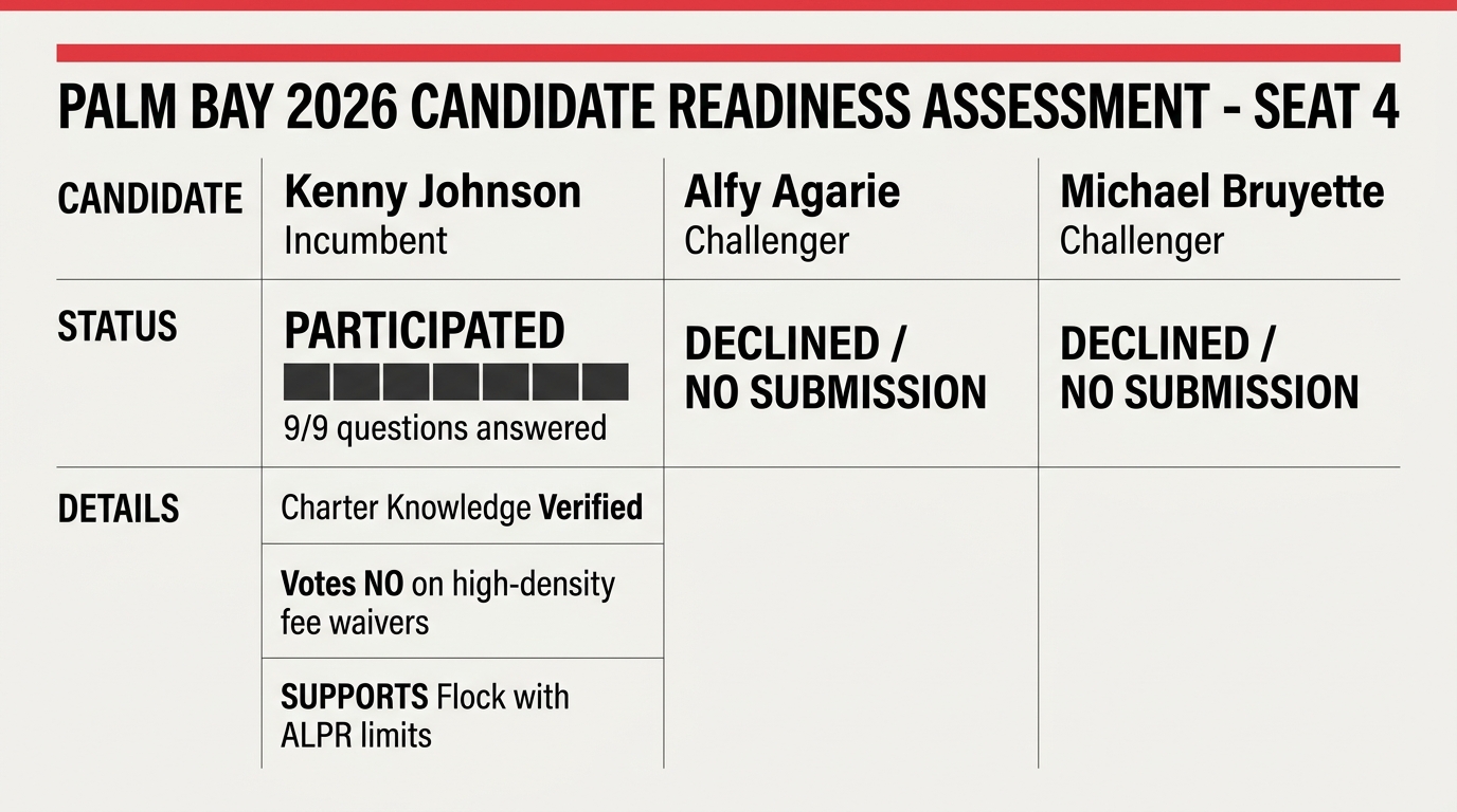 Palm Bay 2026 Candidate Readiness Assessment - Seat 4